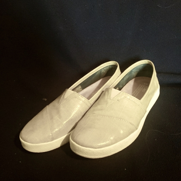TOMS AVALON OXFORD TAN PATENT LINEN SIZE 8 - Picture 1 of 8